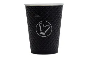 Стакан бумажный, 350 мл (430 мл до края), Waffle Black, 2 слойный, БУМ, Formacia