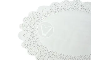 Салфетка с ажурным краем, круглая, d 340 мм, белая, 250 шт/уп, Deco