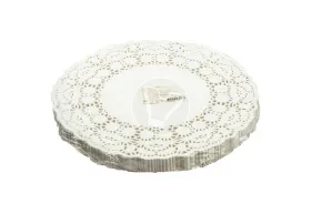 Салфетка с ажурным краем, круглая, d 260 мм, белая, 250 шт/уп, Deco