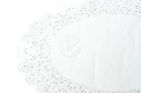 Салфетка с ажурным краем, круглая, d 360 мм, белая, 250 шт/уп, Deco